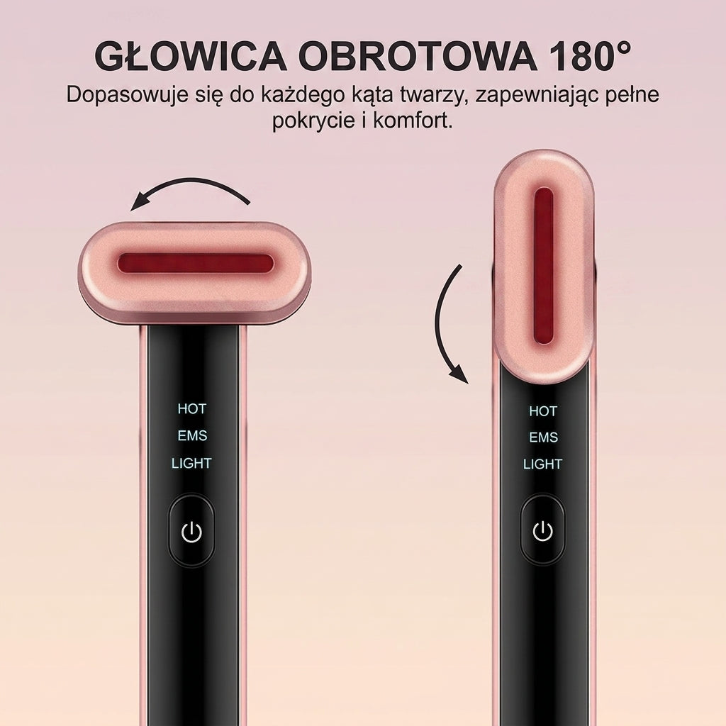 Skelume Glow Wand™ — Urządzenie do Twarzy LED 7 Kolorów z EMS i Wibracją